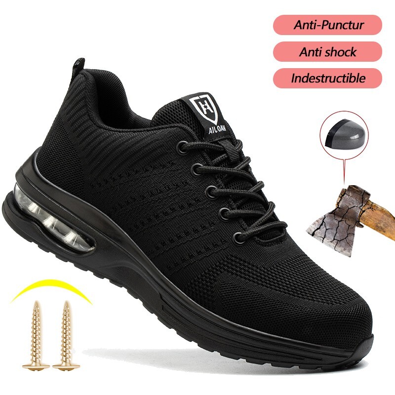 Work Safety Shoes Men Lightweight Indestructible Sneakers New Steel Toe Shoes