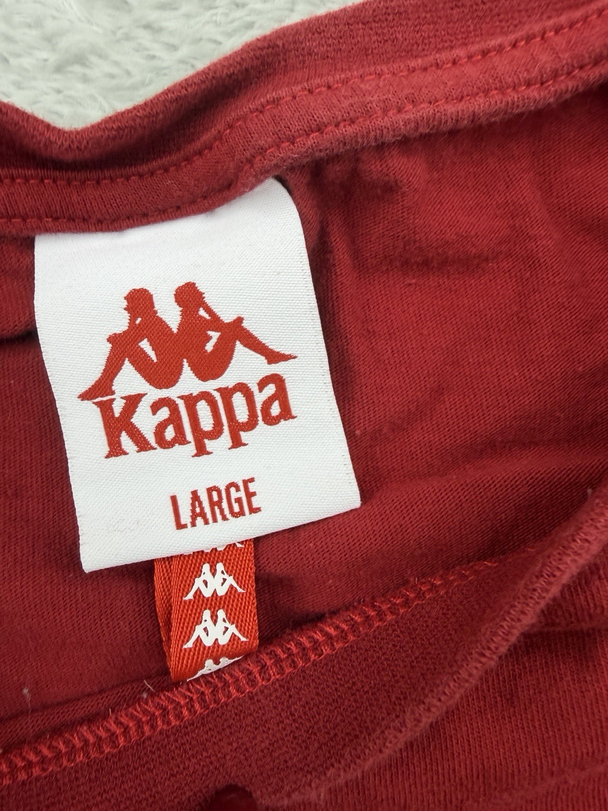 Kappa Sharia Tee Women’s Red Rhinestone Logo T Shirt Size Large Short sleeve