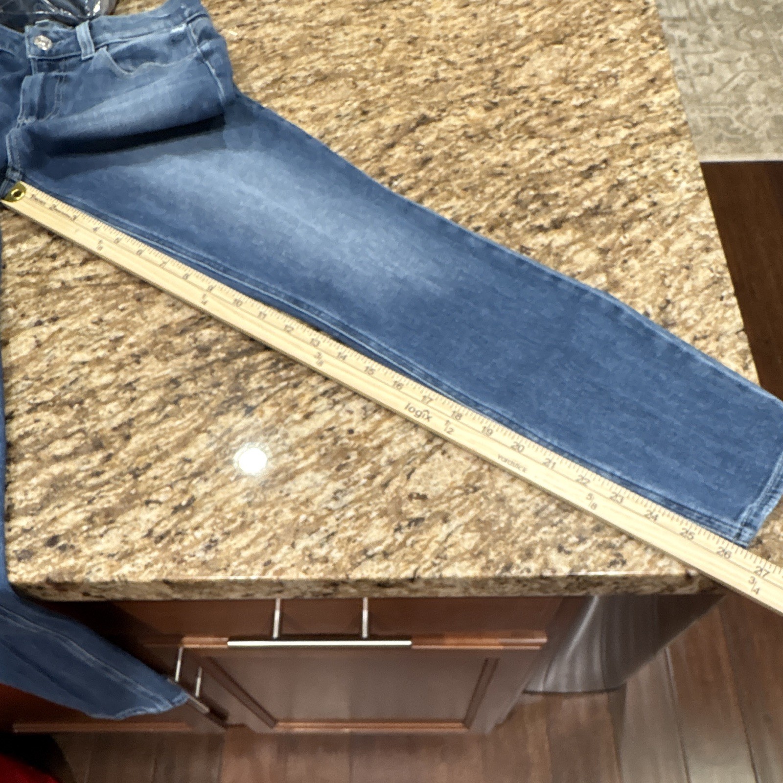 PAIGE Verdugo Skinny Jeans Medium Wash Distressed Stretch Mid Rise Blue 27 #J6