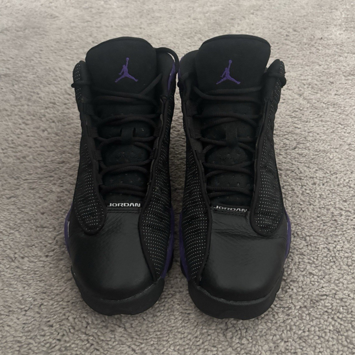 Jordan Air Jordan 13 Retro Kids 7Y Black/Purple Leather Mid Top 884129-015