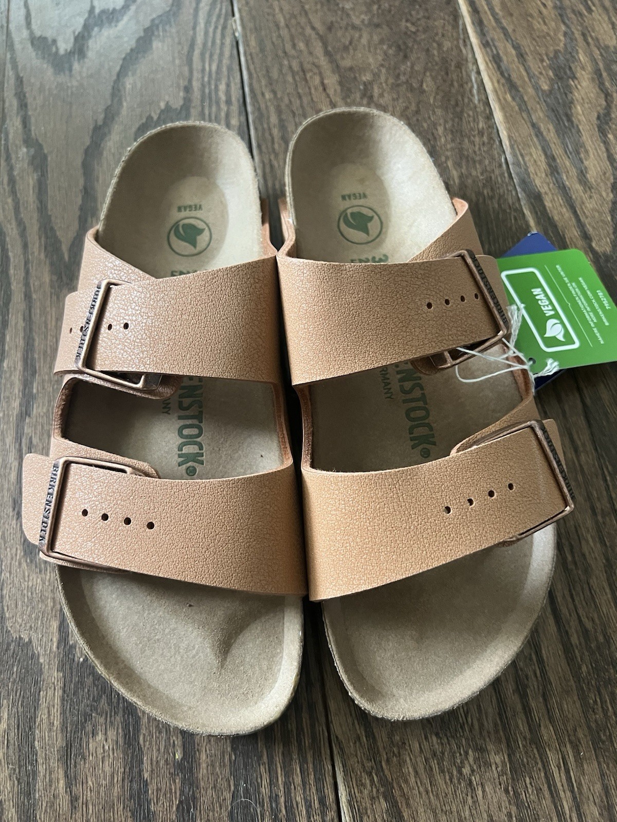 Birkenstock Arizona Vegan Birko-flor® Nubuck Women Sandals Pecan Narrow 37N EU