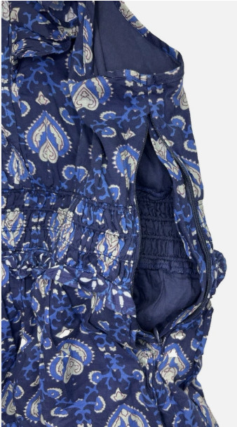 NWT Sundance Catalog Blue Short Sleeve Midi “Sechura Dress” Size XL $178