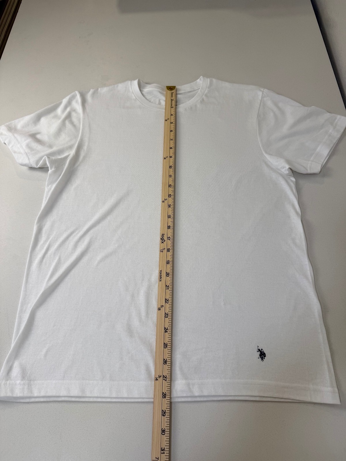 U.S. Polo Assn. White Classic Crew Neck T-Shirt with Polo Player Logo