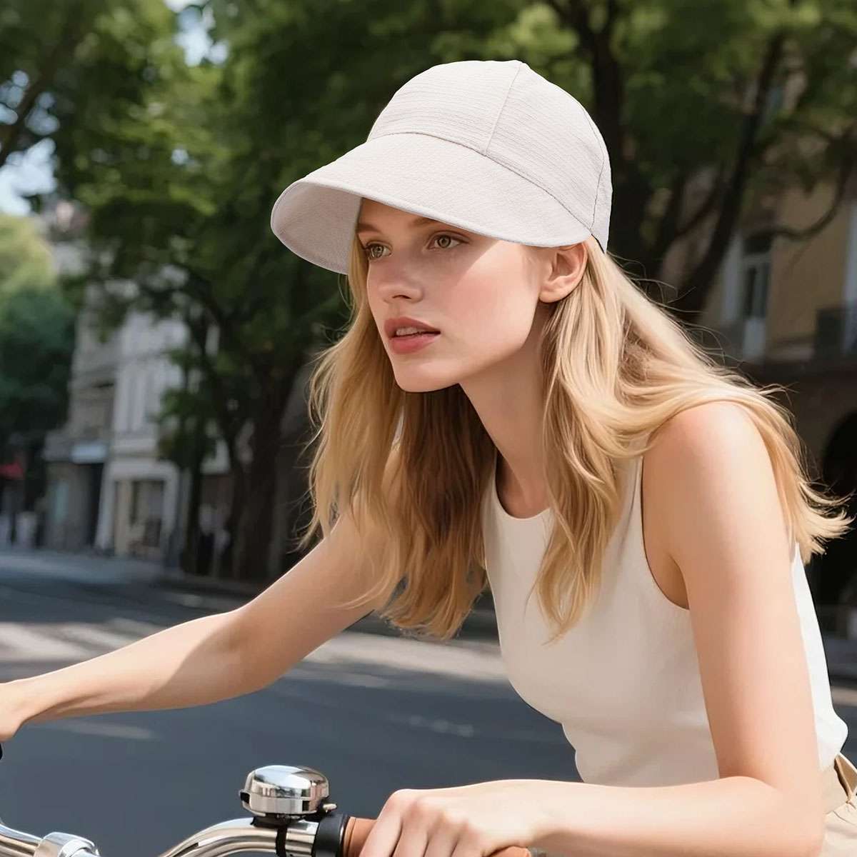 Women Sun Visor Hat Casual Large Wide Brim Uv Protection Summer Beach Travel Cap
