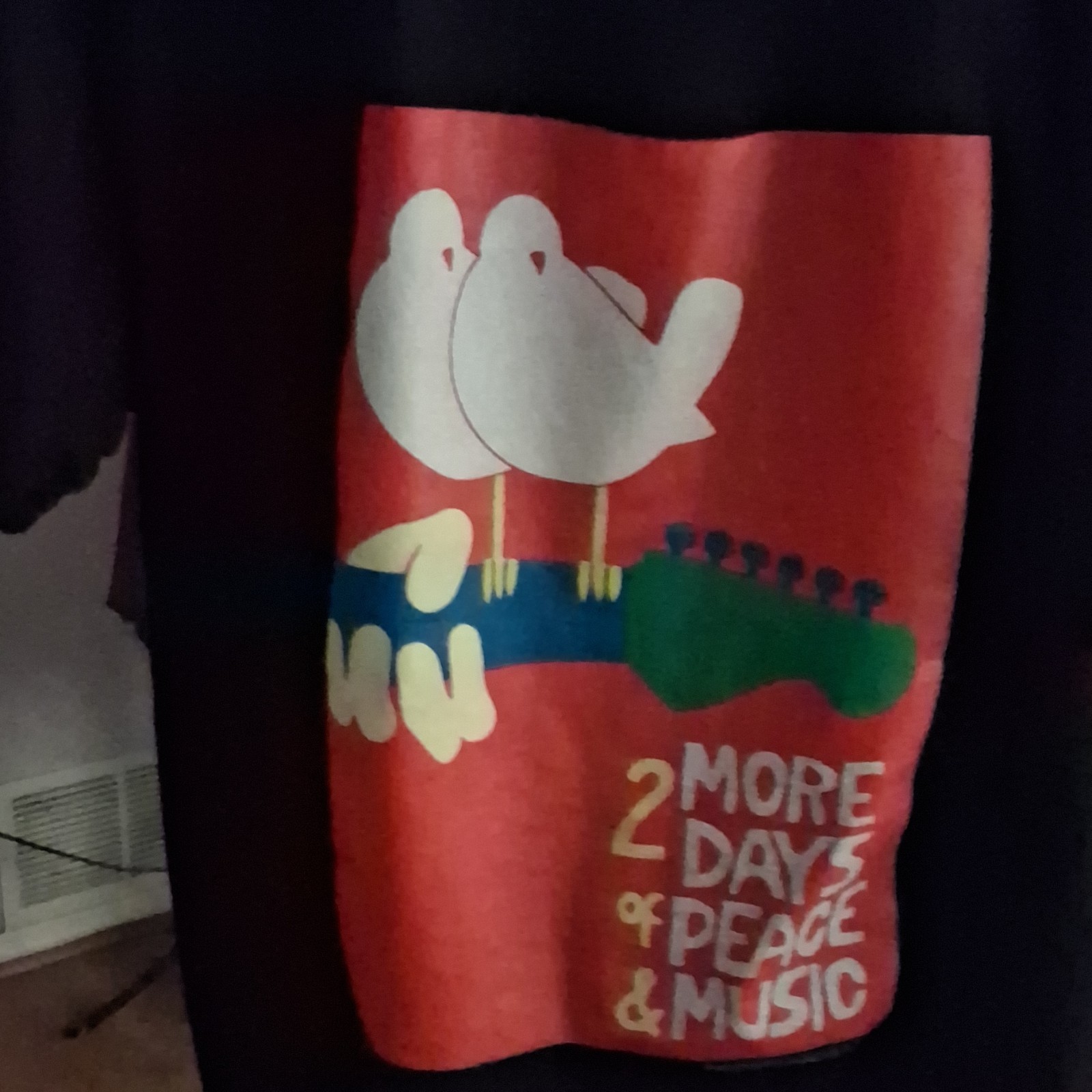 Woodstock 94 Saugerties NY Black Graphic T-Shirt “2 More Days of Peace” L/XL