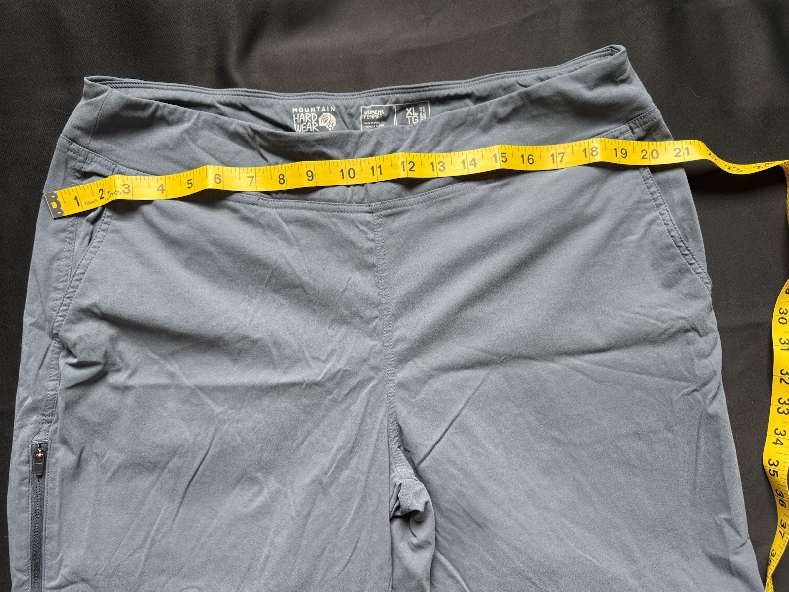 New Mountain Hardware Waist 18” Women’s Gray Lightweight Stretchy Crop Pants XL