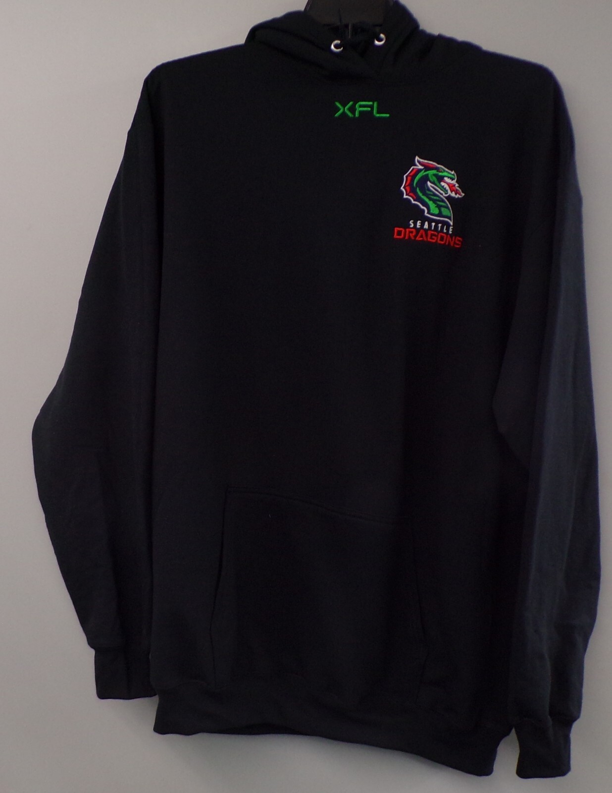 XFL Football Seattle Dragons Embroidered Hoodie S-5X, LT-4XLT Seahawks New
