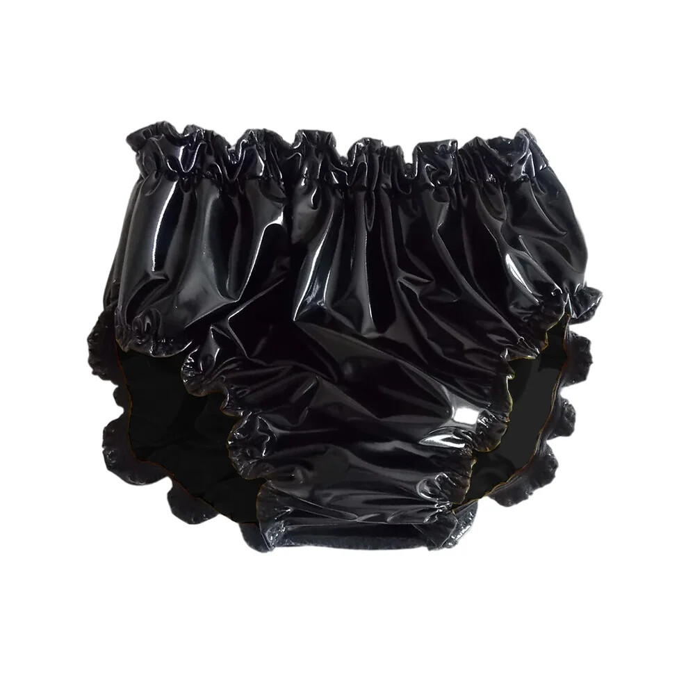 PVC Leather Panties Sexy Women Splicing Briefs Nightclub Waterproof Underwear