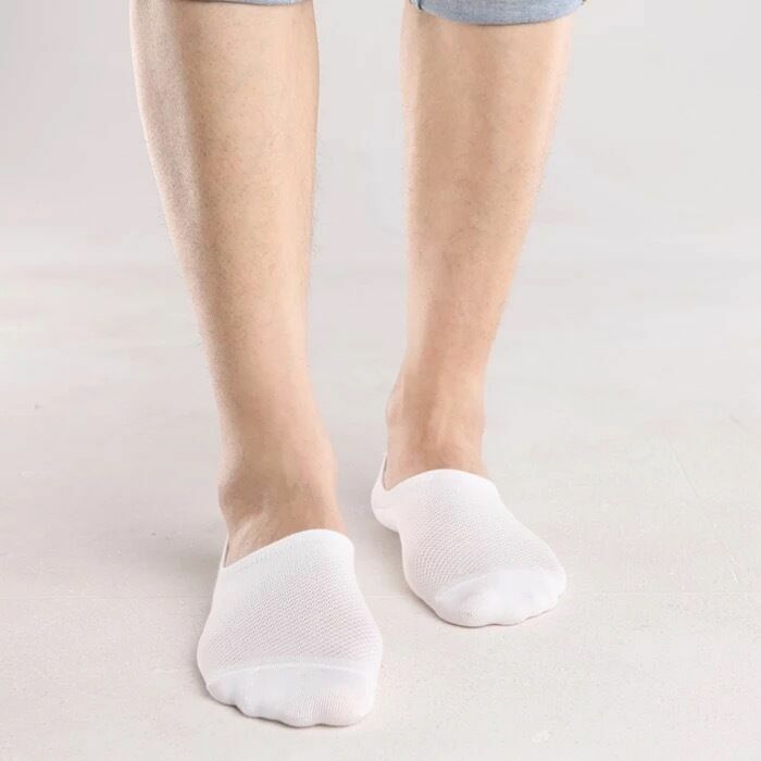 5/10Pairs Men Bamboo No Show Socks Low Cut Sport Casual Sport Solid Nonslip Mesh