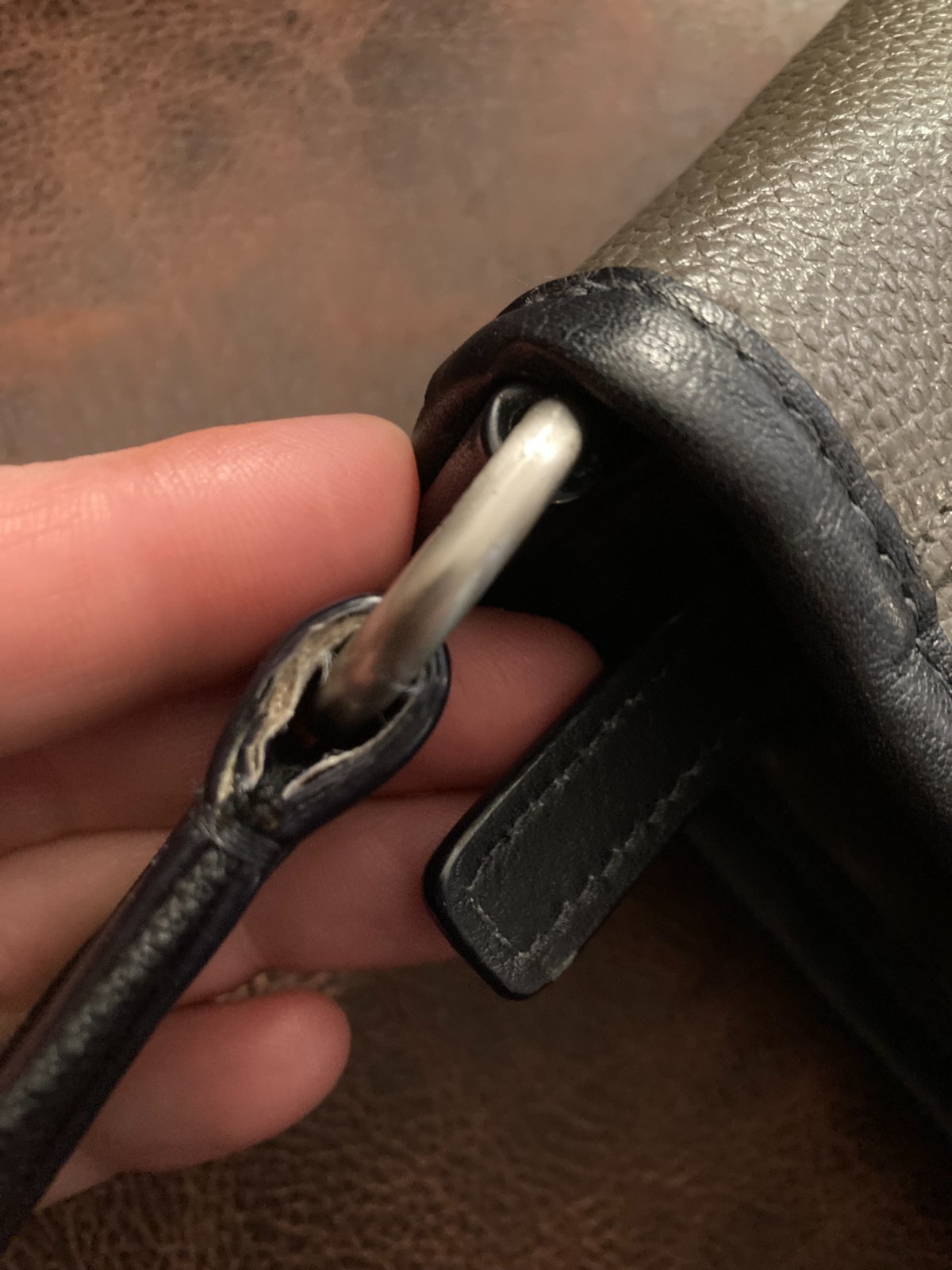 Coach “Camden” crossbody in Gray and Orange/Red Leather_bag No. J1405-F71341