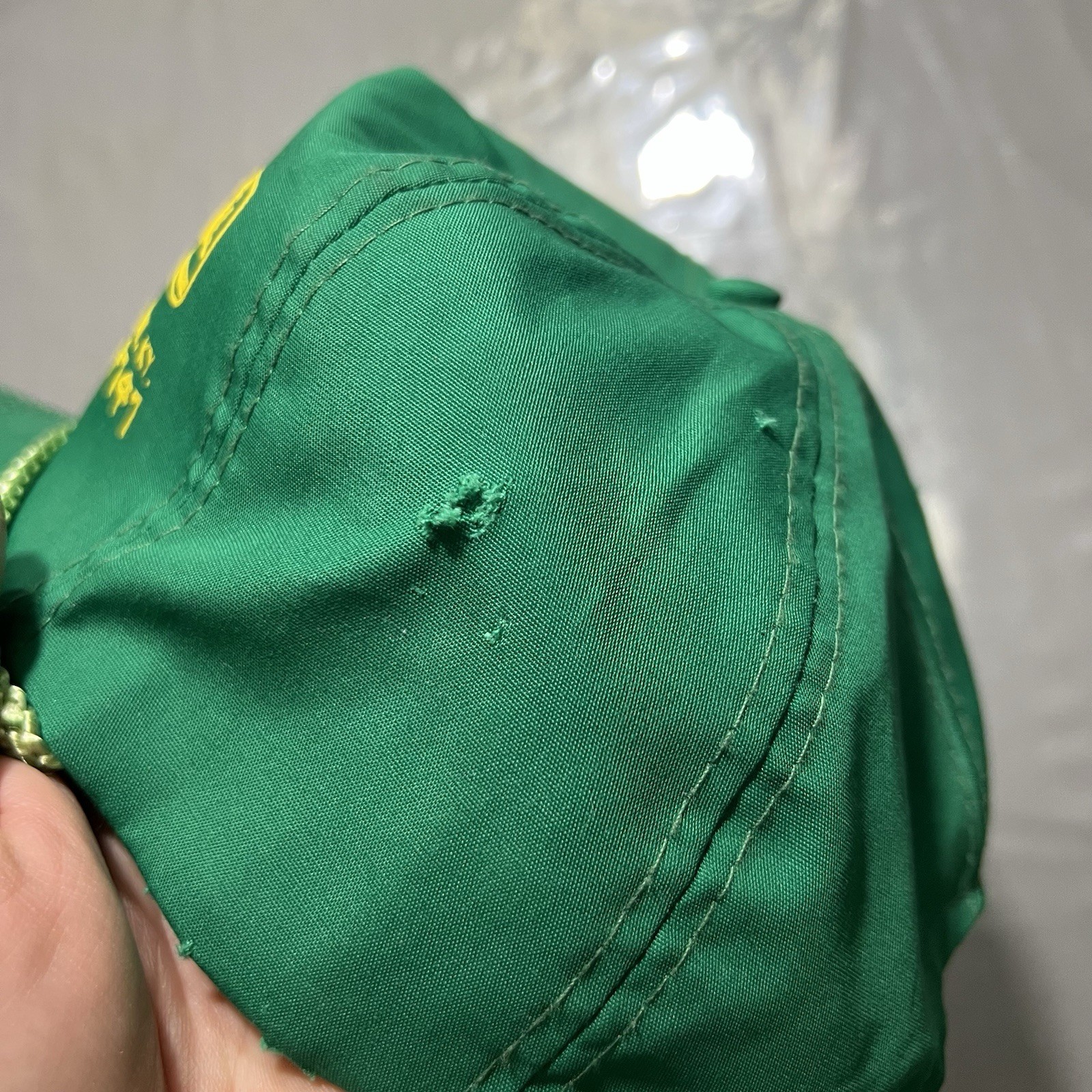 Vintage John Deere Trucker Hat Rope Strapback Green Dealer Otto Distress