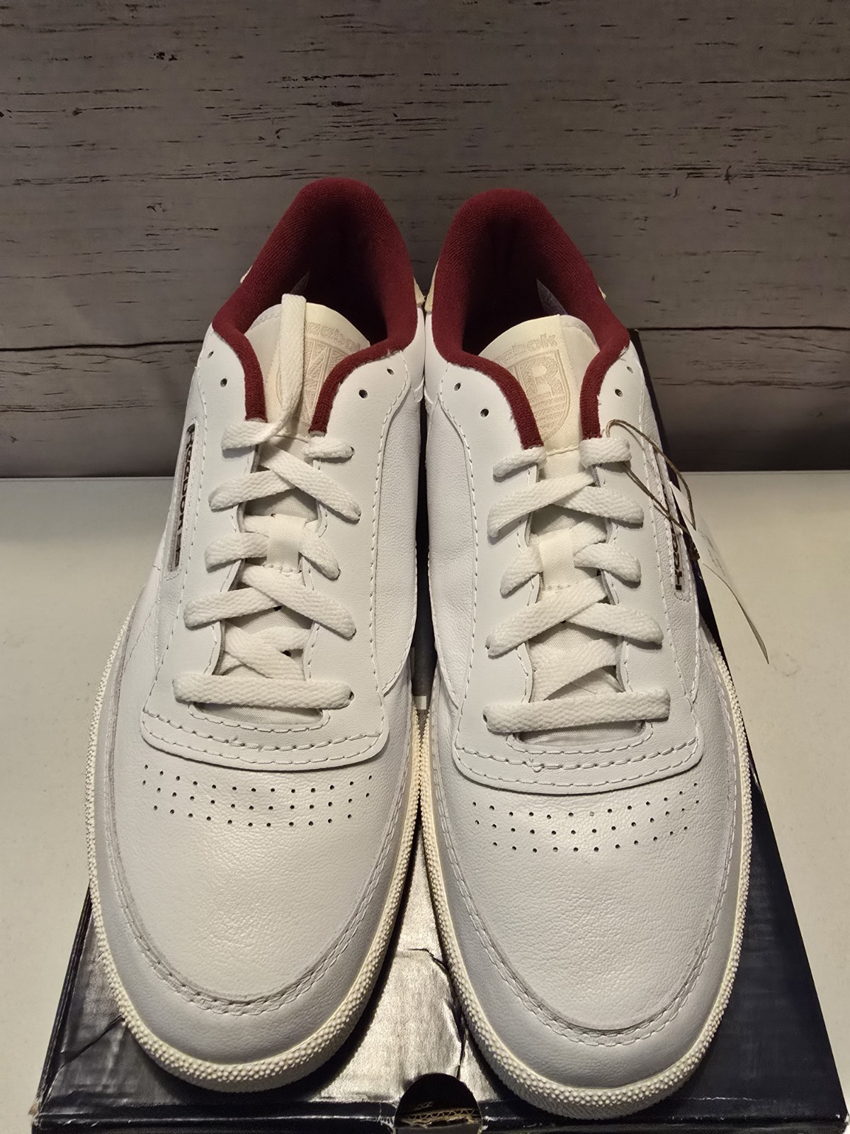 Size 13 – Reebok Club C 85 White Maroon Classic NEW Retro Leather New In Box
