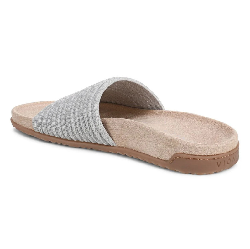 VIONICS Evie Knit Slide Sandal – Vapor Silver NEW