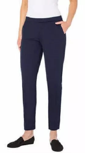 LVPL Women Mid Rise Pull On Trouser Pant Sizes 4 8 10 16 (Black, Navy, Grey)-NWT