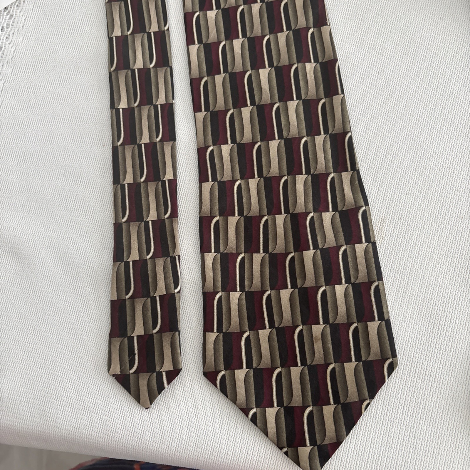 Studio Z Extra Long 64 Inches Men’s Necktie 100% Imported Silk Geometric Necktie