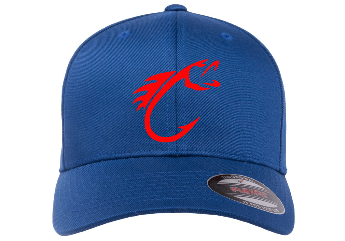 FISHING HOOK FISH CURVED BILL 6277 FLEXFIT HAT *FREE SHIPPING in BOX*