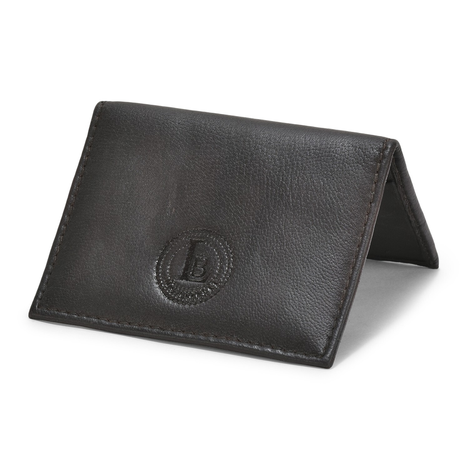 Leatherboss Mens Leather Wallet SIMPLE Bifold w/ID Window NEW