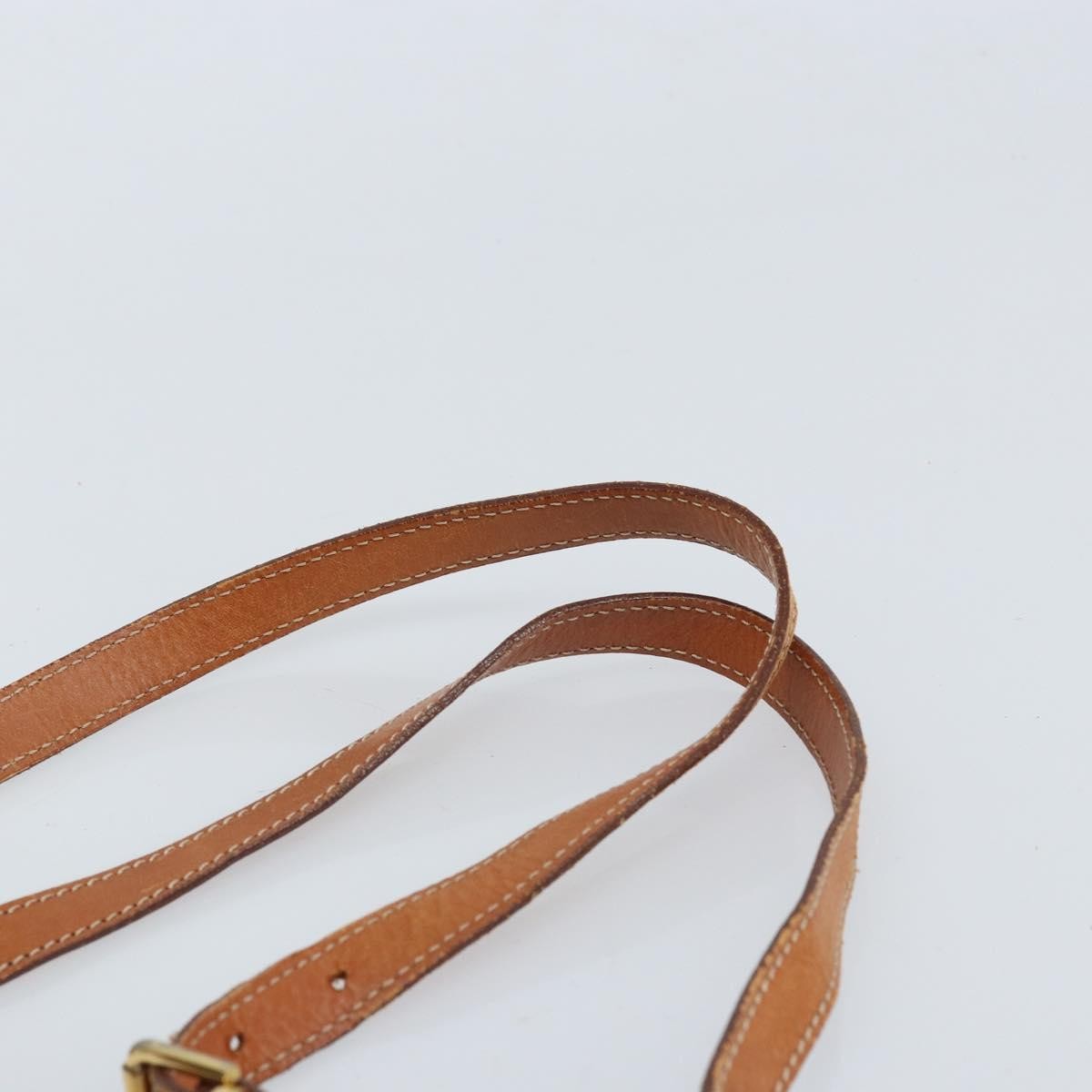 CELINE Macadam Canvas Backpack PVC Leather Brown Gold Auth bs33733