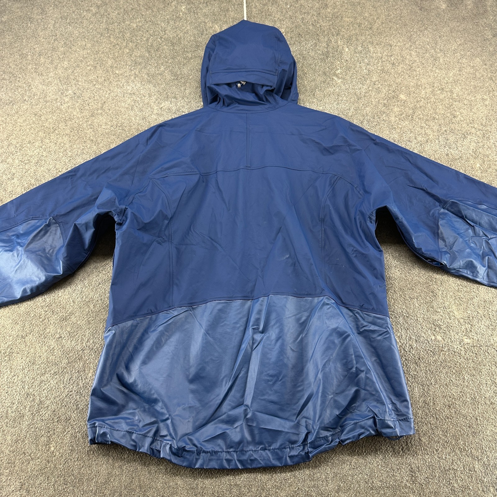 Helly Hansen Jacket Mens L Blue Hooded Rain Ski Snow PVC Mesh Lined Interface