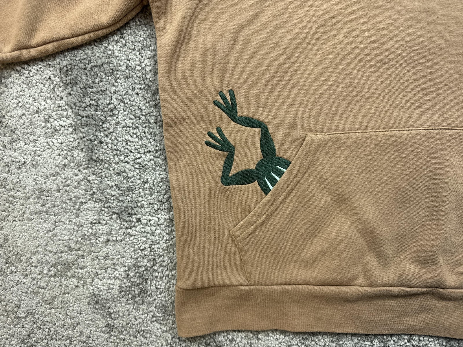 Star Wars Grogu Baby Yoda Hoodie Womens Small Tan Green Ears Her Universe