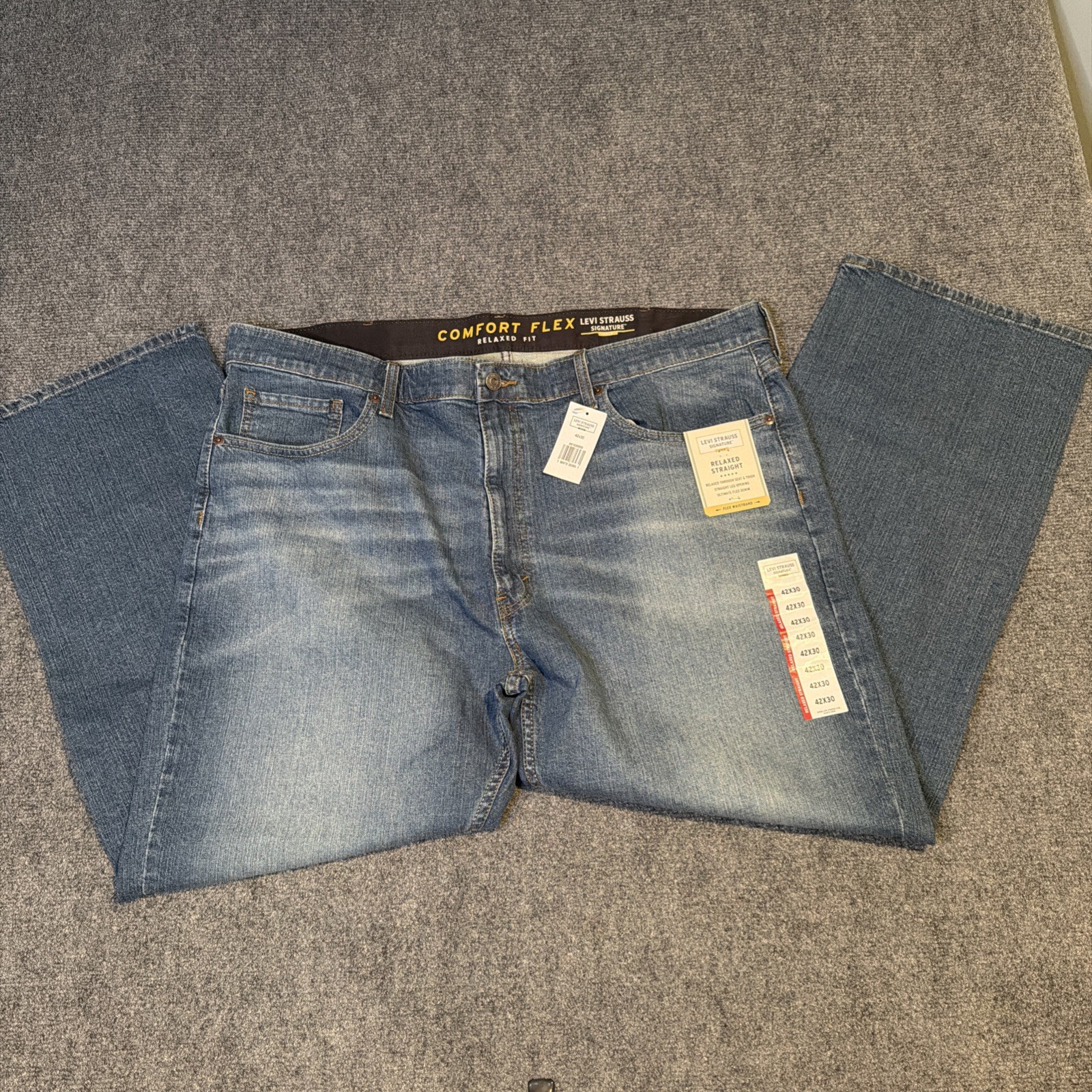 Levi Strauss Signature Relaxed Straight Men’s Jeans 42W 30L Medium Wash