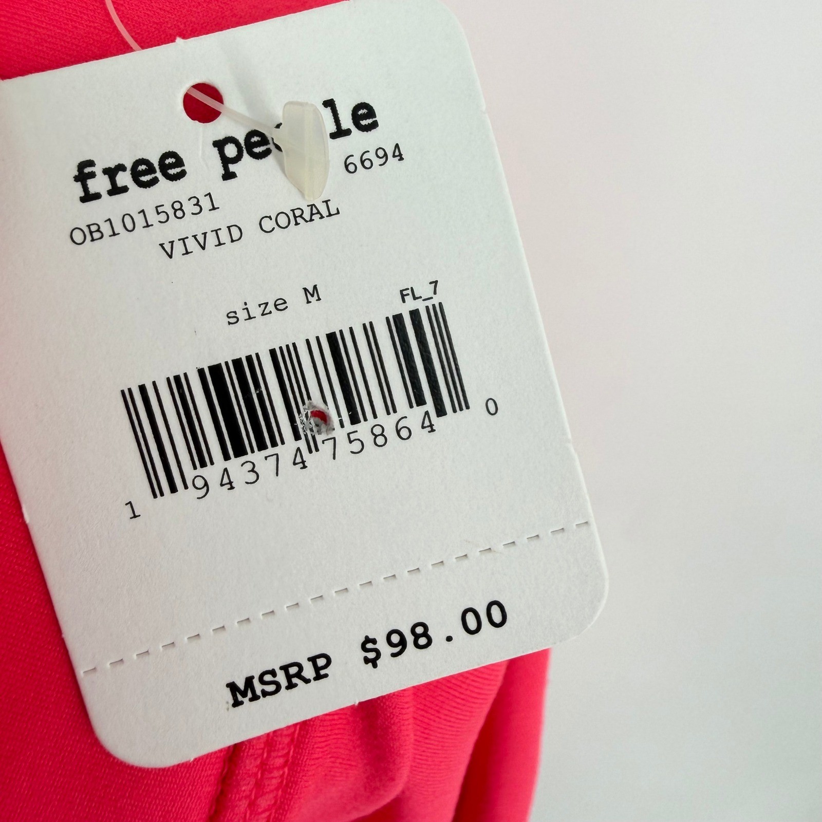 NWT Free People FP Movement New Infinity Legging High Waist Crop Vivid Coral M