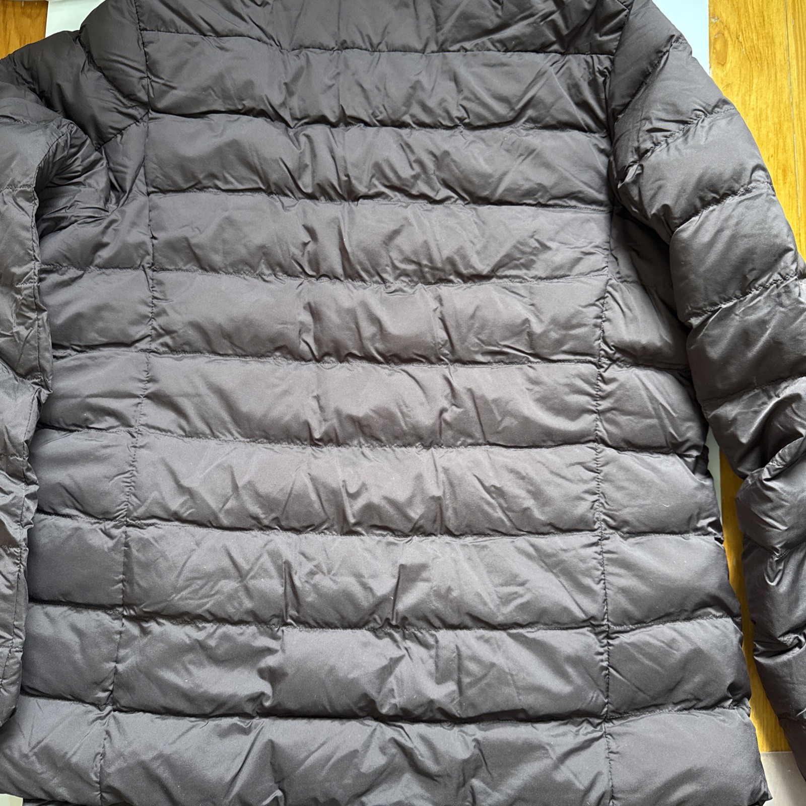 New $80 Uniqlo Women Puff Tech Jacket The North Face Bust 36 39 Dark Brown Sz L