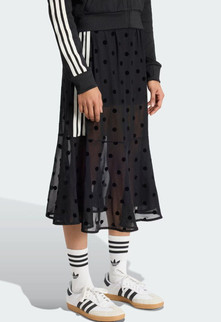 adidas Originals Sheer Polka Dot Skirt Women Lifestyle Casual AsiaFit NWT KV1177