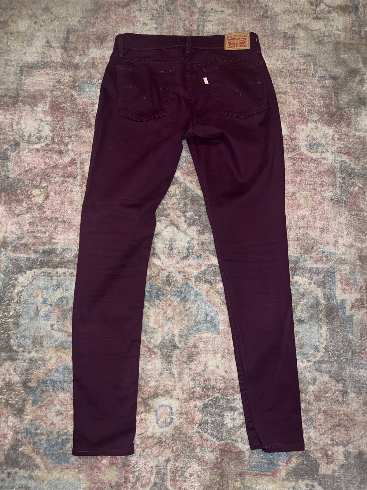 Levi’s Women’s 710 Super Skinny Size 29 Skinny Maroon Jeans – 30Wx29L