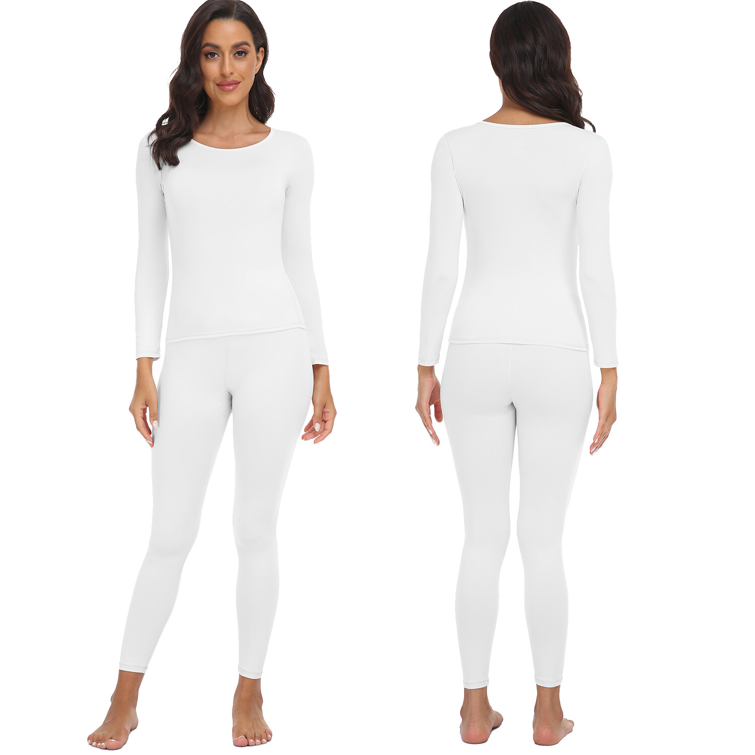 Women Ultra Soft Long Johns Set Thermal Base Layer Top + Bottom Underwear Set