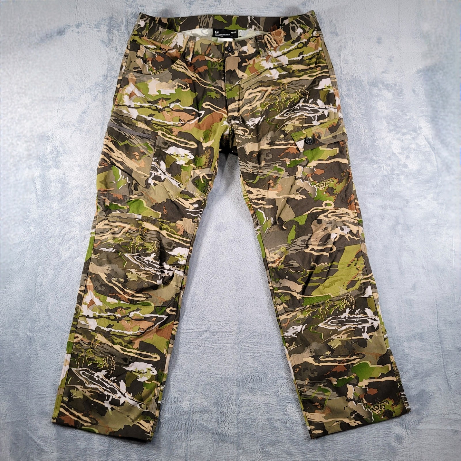 Under Armour Barren Camouflage Loose Fit Nylon Pants YKK Zip Men’s Size 38×32