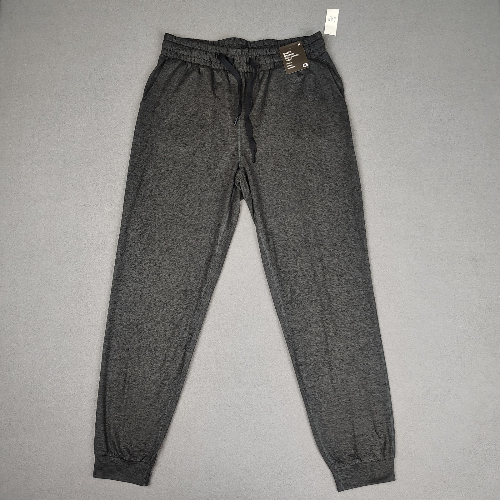 GapFit Brushed Tech Jersey Jogger Women Medium Charcoal Mid Rise Dry Wicking $60