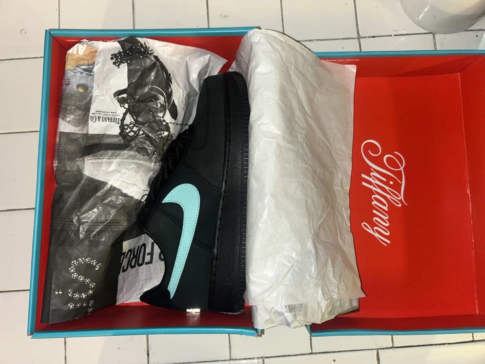 Nike Air Force 1 Low x Tiffany & Co. “1837” Black DZ1382-001 2023 New