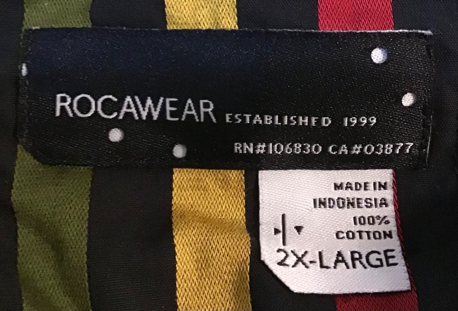 Rocawear red black green collared button down dress shirt Adult XXL