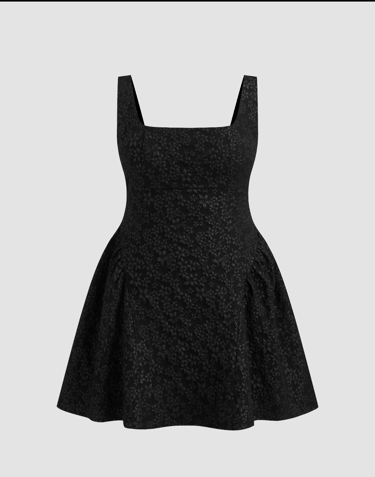 Plus Size Backless Bowknot Mini Dress Black 3X/22 Floral Details U Neckline