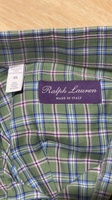 Ralph Lauren Purple Label Plaid Button Down – Made in Italy – NWOT