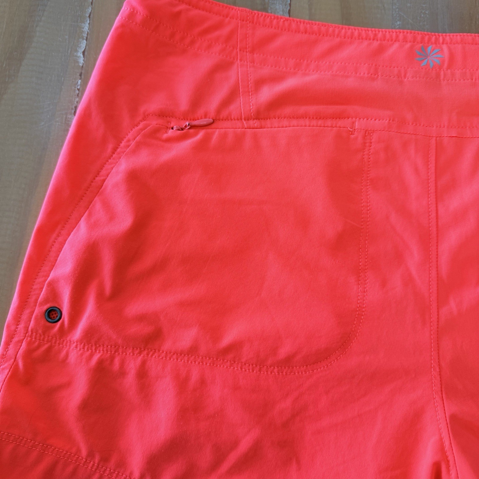 2 Athleta Shorts Magenta Lace Up Board & Orange Snap Closure Shorts Sporty