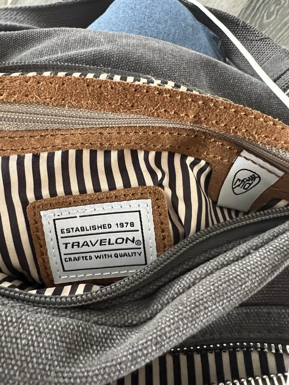 Travelon Gray Shoulder Bag Zip Closure Shoulder Strap Pockets Zipper Accent