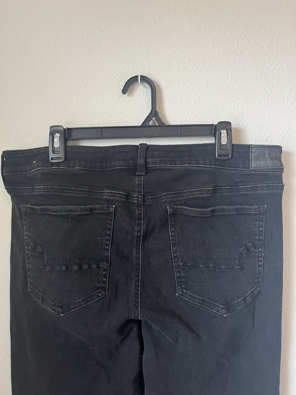 American Eagle 18 Long Jegging Crop Black Stretch Denim Womens Jeans