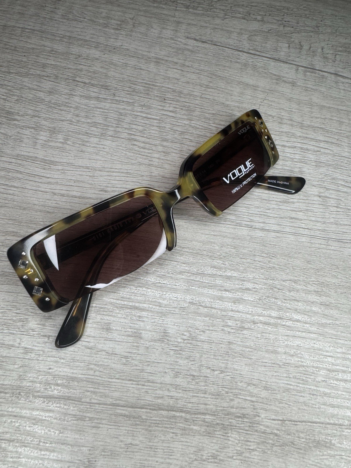 Vogue x Gigi Hadid VO5280-SB Tortoise Rectangular Sunglasses Brown Lens 57-14