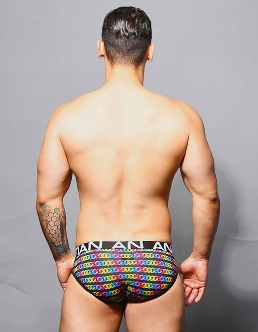 Andrew Christian Pride Chain Brief – 91863 – Multicolor: Small, Medium & Large