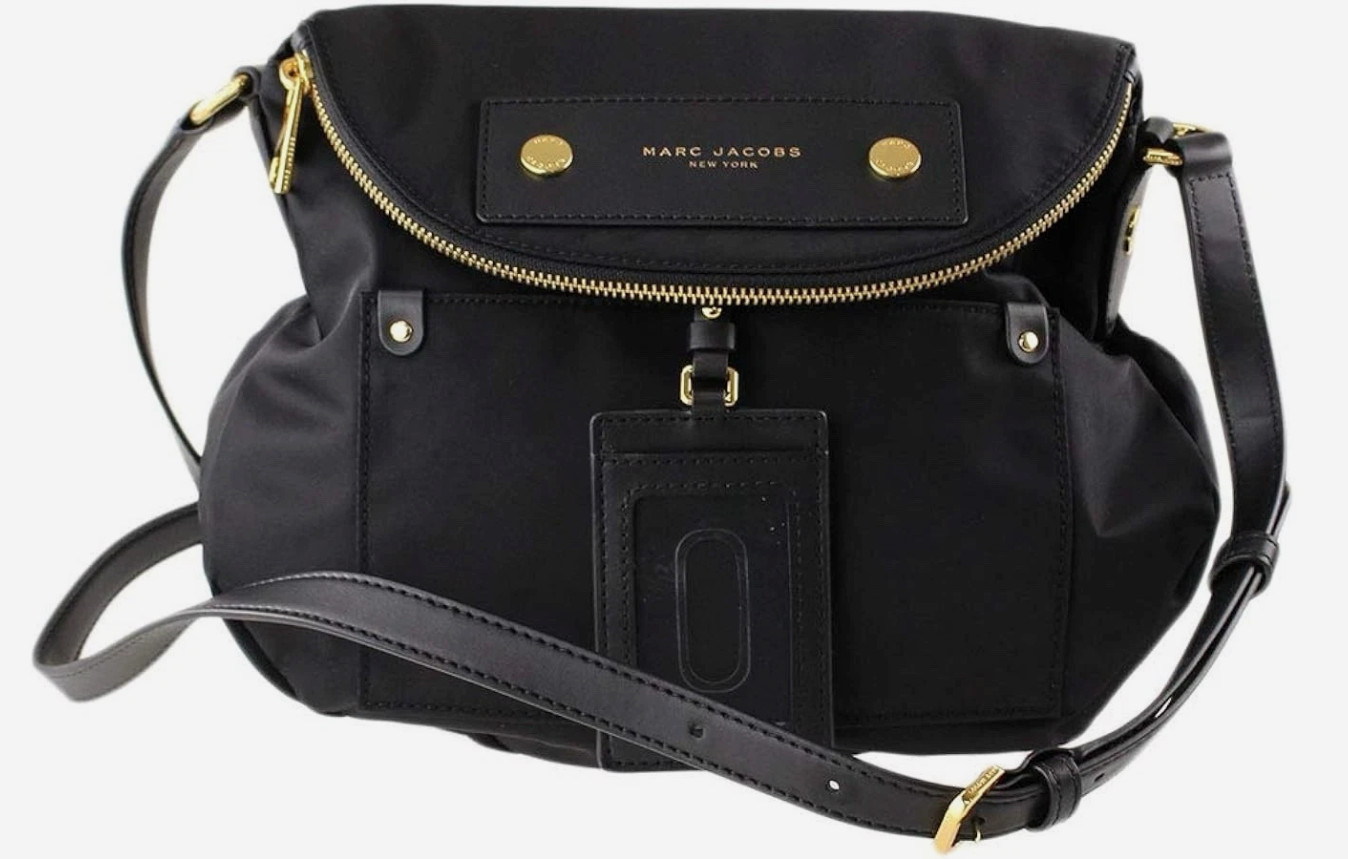 New Marc Jacobs Preppy Natasha Black Nylon Crossbody Bag M0014625