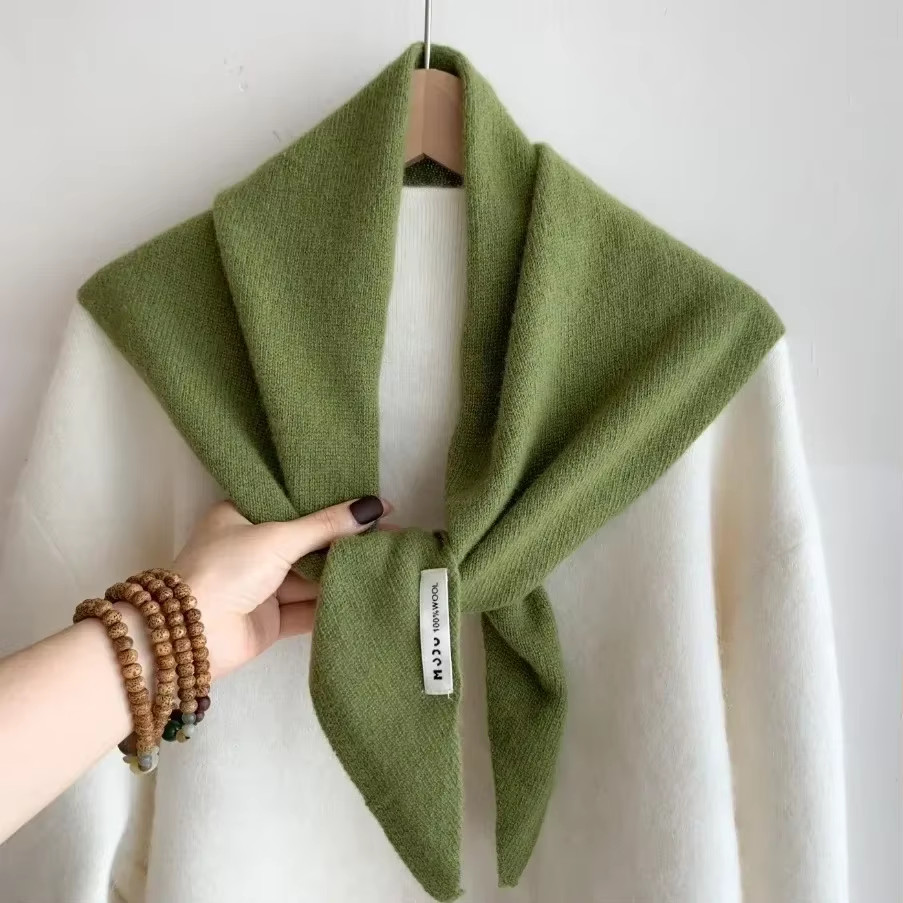 British Korean Triangle Scarf Niche Wool Triangular Scarf Women Headscarf Knitte