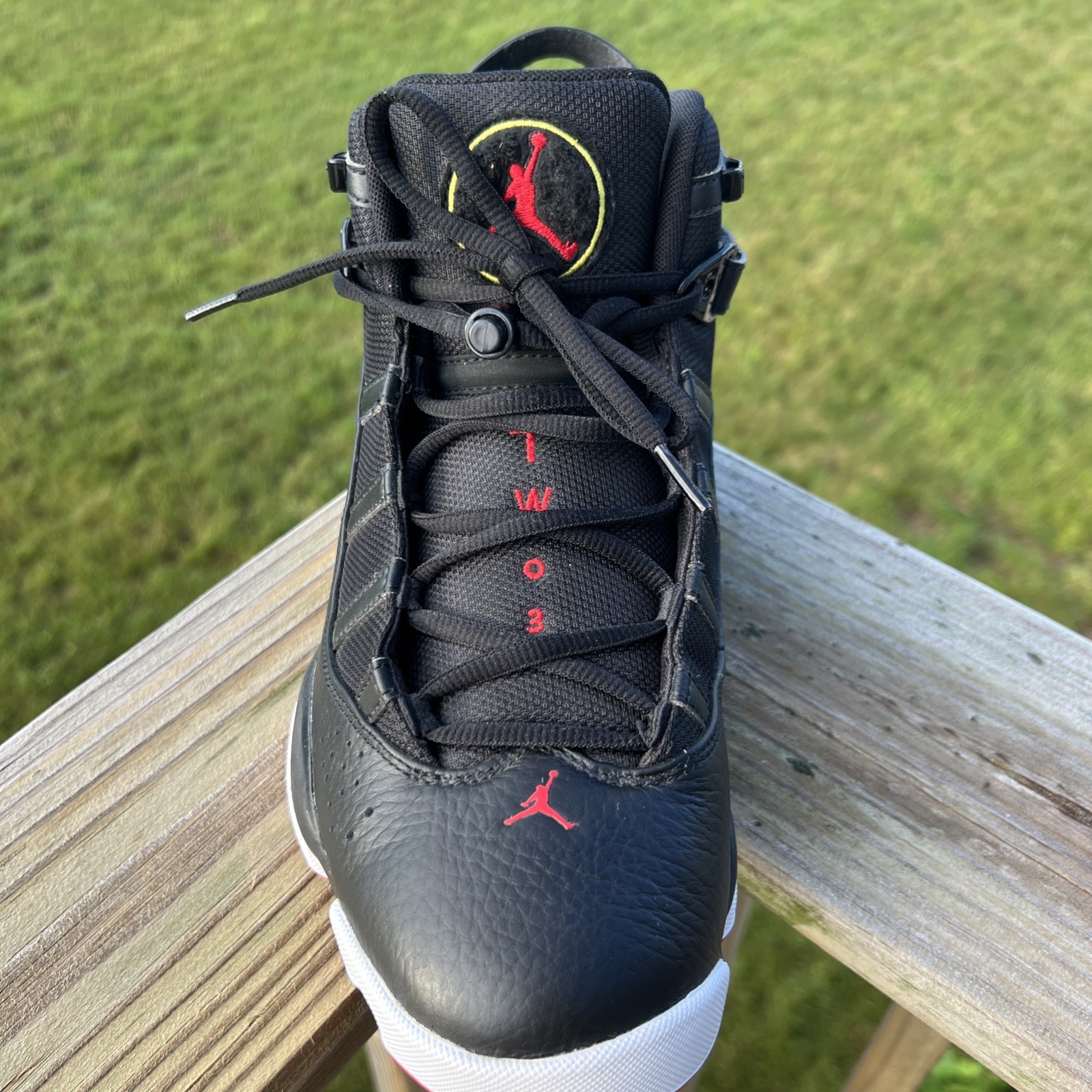 Air Jordan 6 Rings Shoes Black Red White 322992-063 Mens Size 10.5 No Box