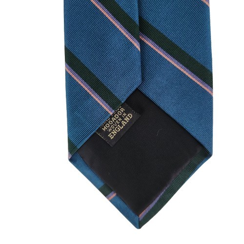 Vtg. Ferrell Reed/Jack Henry Blue Thin Black Pink Purple Stripe Tie 100% Silk
