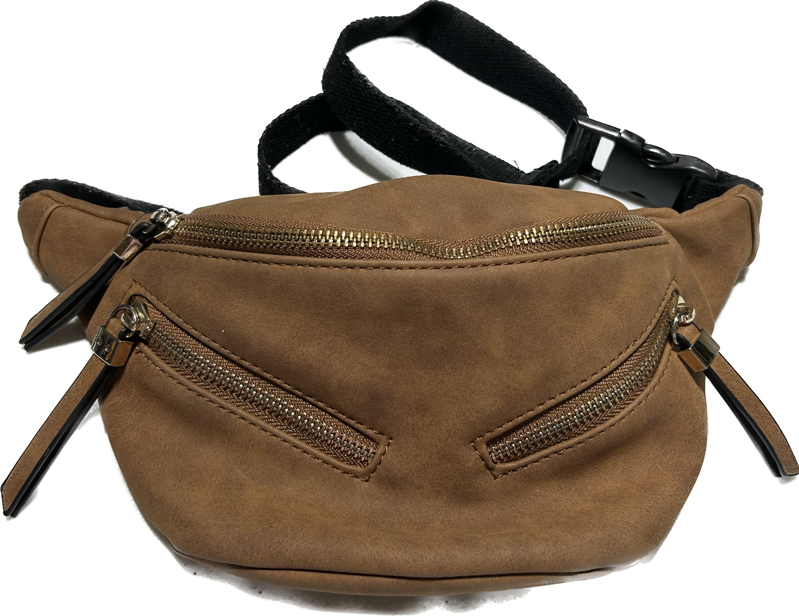 100 % Polyurethane Tan Fanny Pack With Zippler