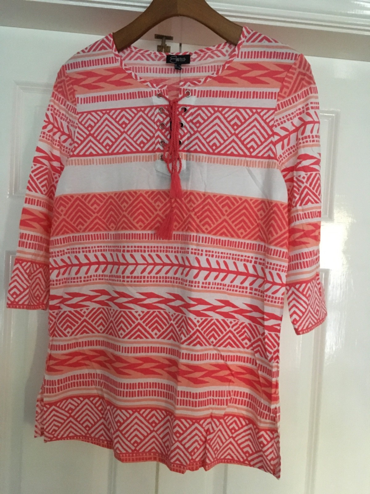 Emreco Ladies 100% Cotton top with 3Qtr sleeves, Tunic style various sizes
