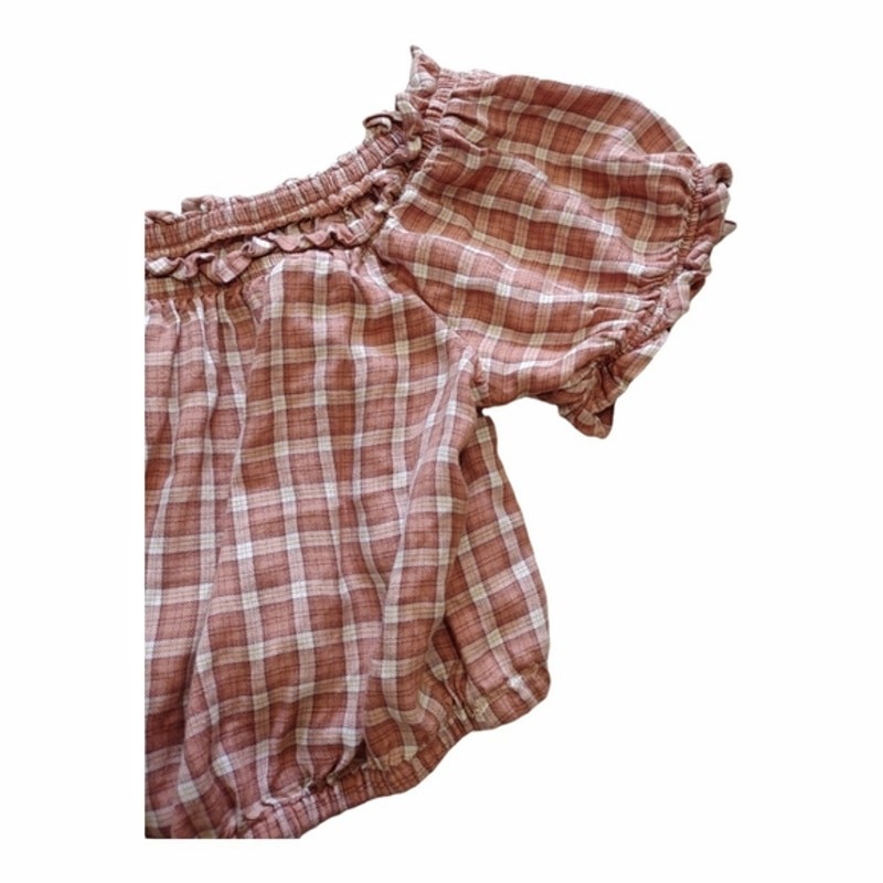 AMERICAN EAGLE Plaid Elasticized Crop Top Size M Cottage Core Country Festival