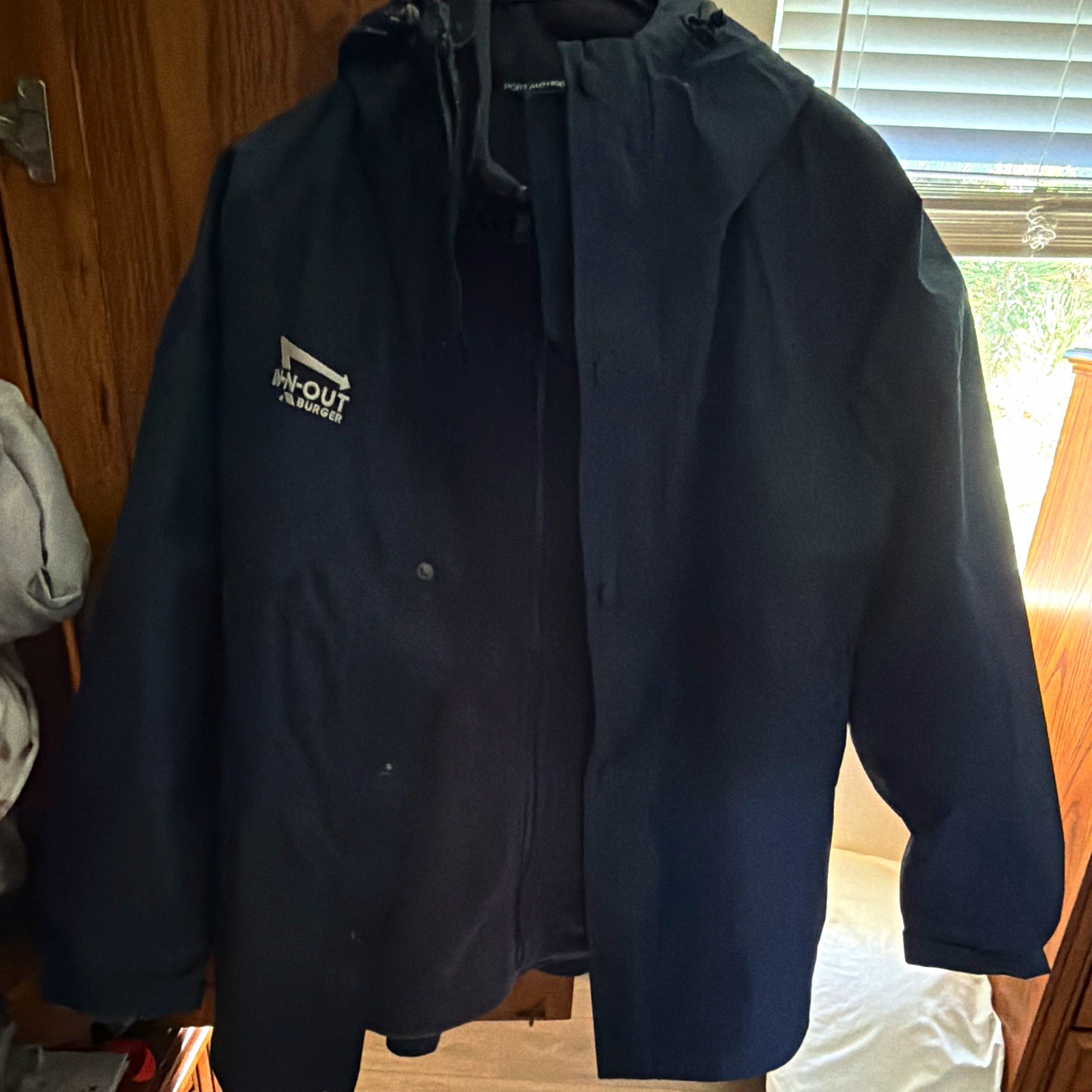 In N Out Men’s Navy Blue XL Parka Full Zip Hood Embroidered Logo