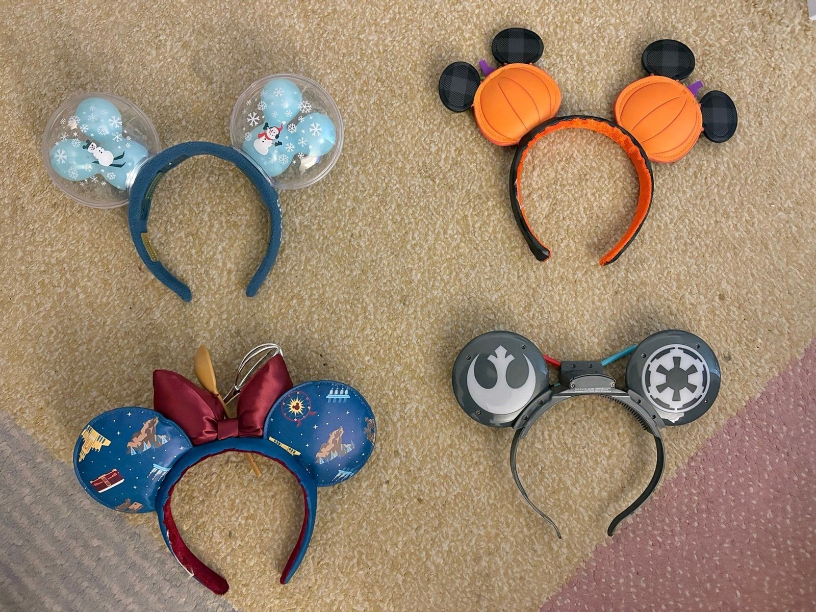 Four authentic Disney parks ears